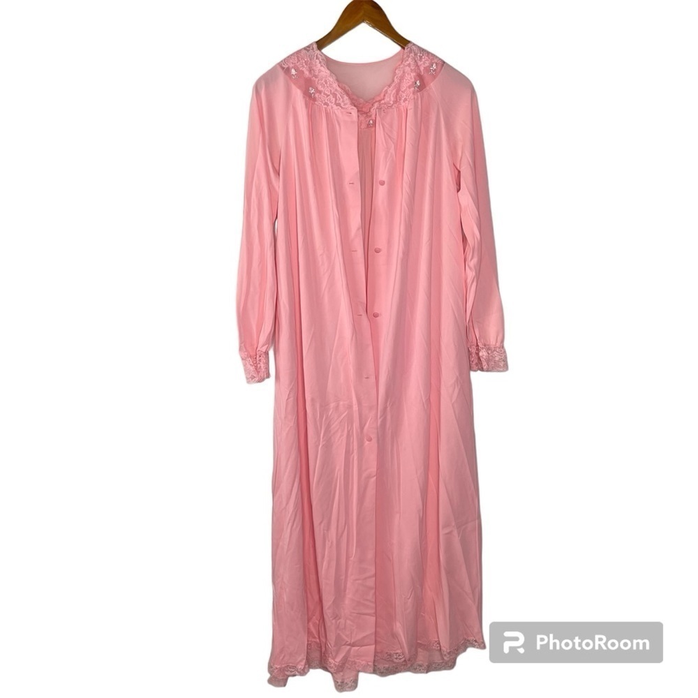 Vintage Shadowline Nightgown with Matching Outer Robe Pink